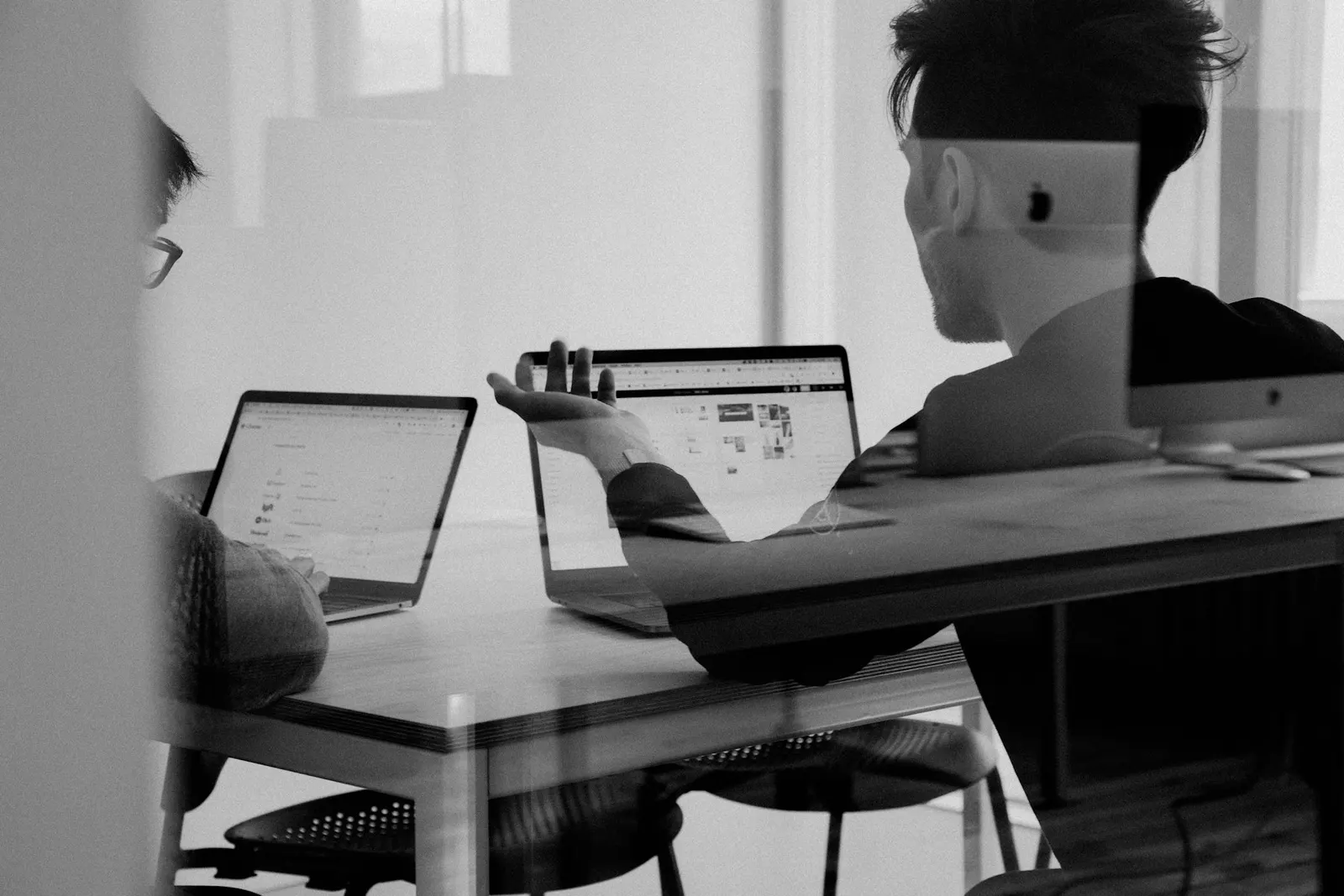 Colleagues at laptops